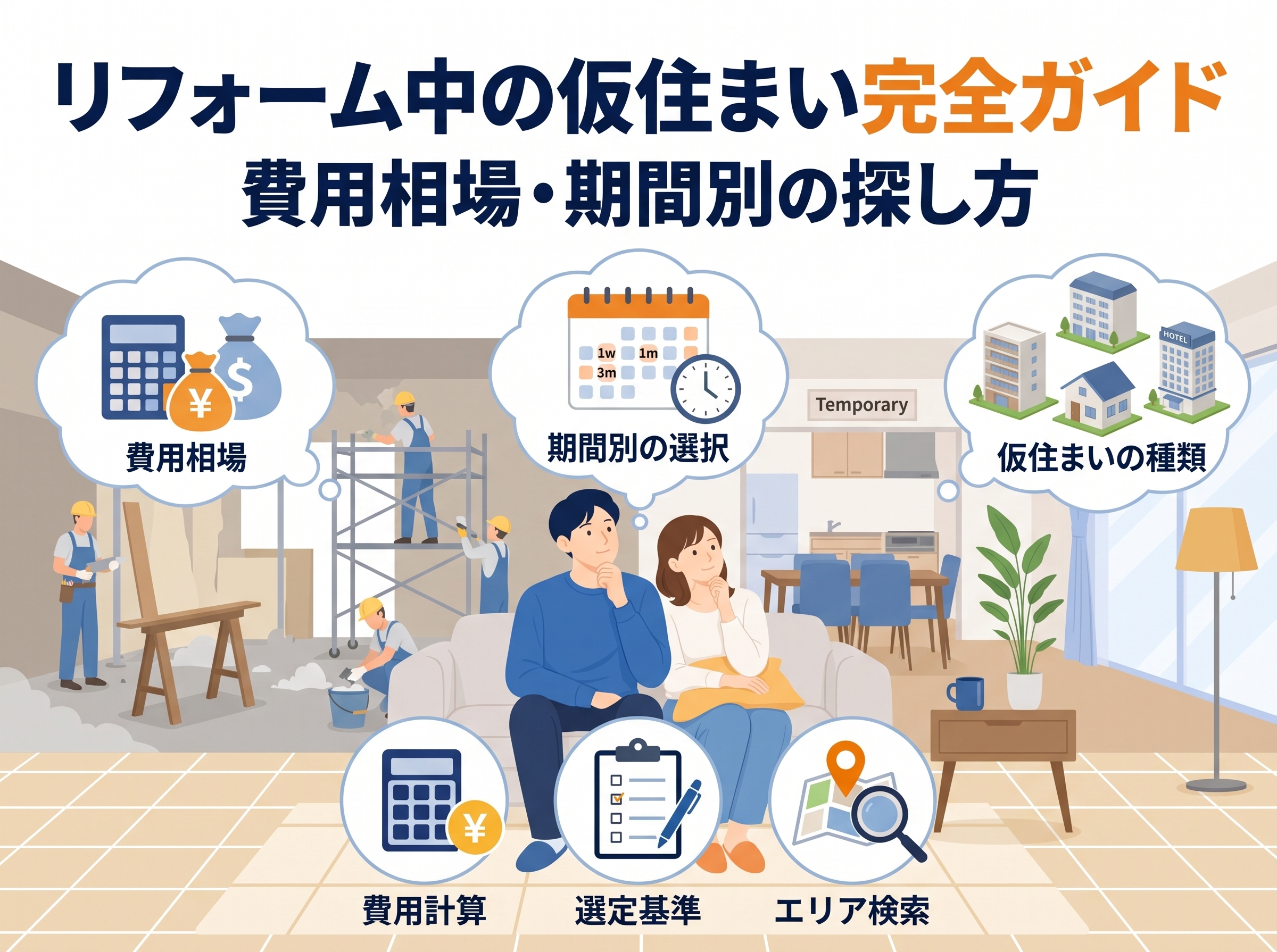リフォーム中の仮住まい完全ガイド｜費用相場・期間別の探し方