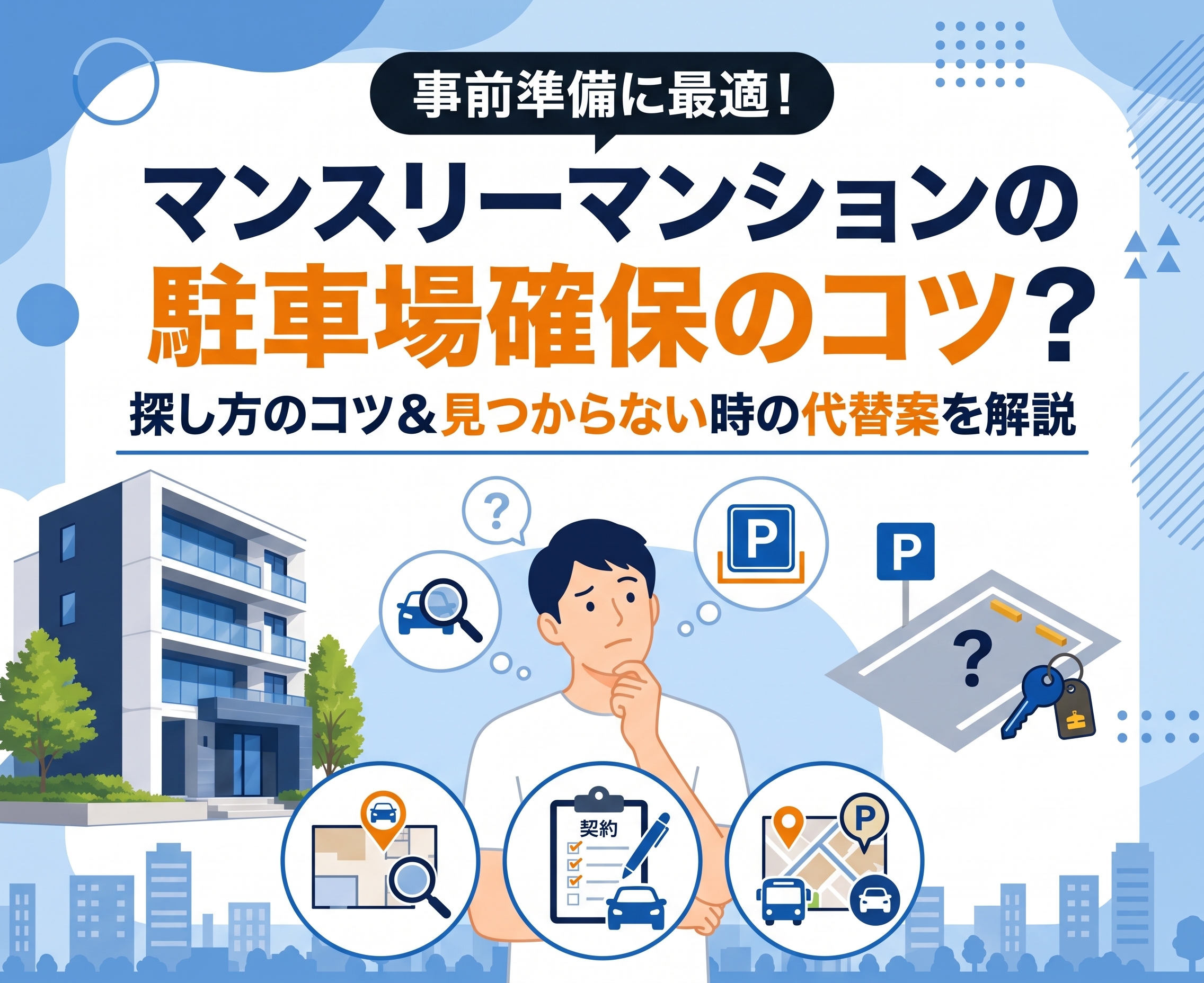マンスリーマンションの駐車場｜探し方のコツと見つからない時の対処法