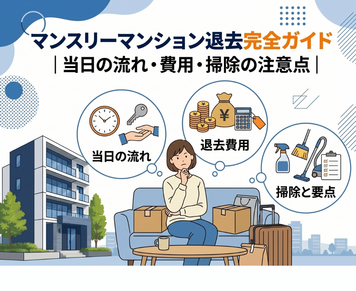 マンスリーマンション退去完全ガイド｜当日の流れ・費用・掃除の注意点