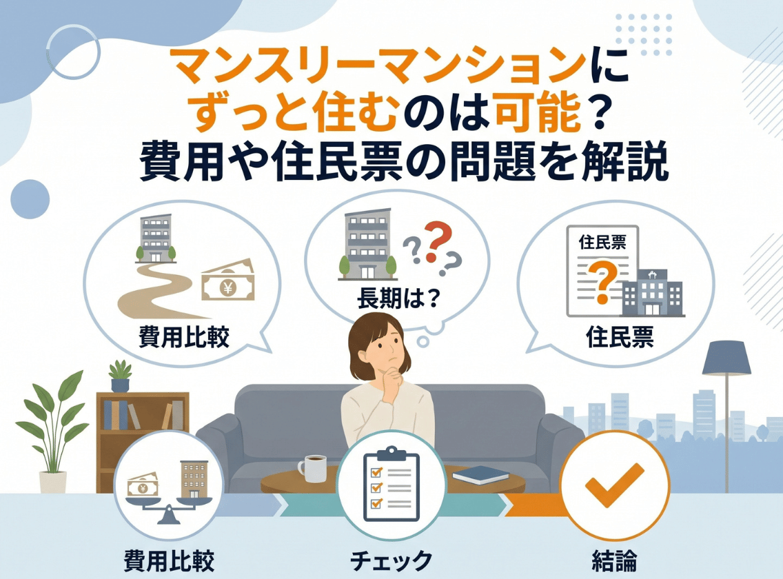 マンスリーマンションにずっと住むのは可能？費用や住民票の問題を解説